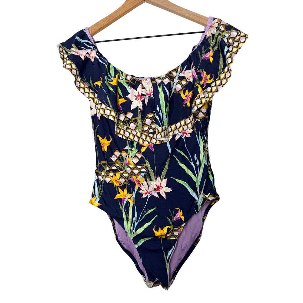 Trina Turk Ruffled One Piece Swimsuit Size 10